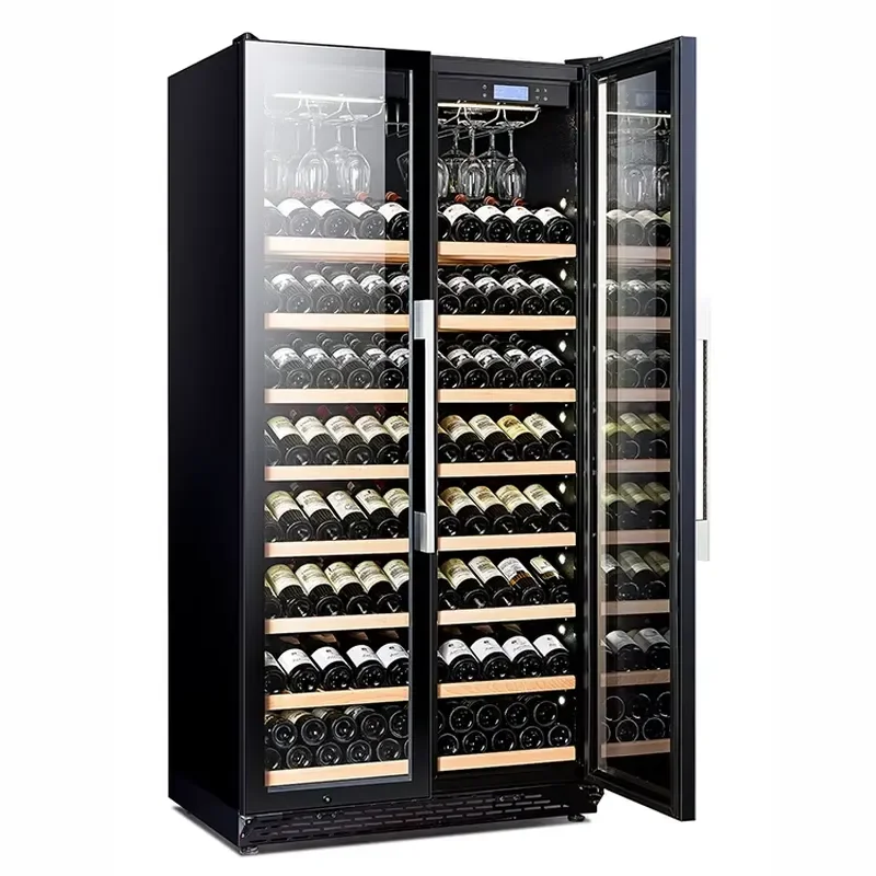 735L Wine Fridge Cooler Compressor LCD Touch Glass Door Electric Freestanding Large Capacity Wine Cellar Cabinet Home Bar Use