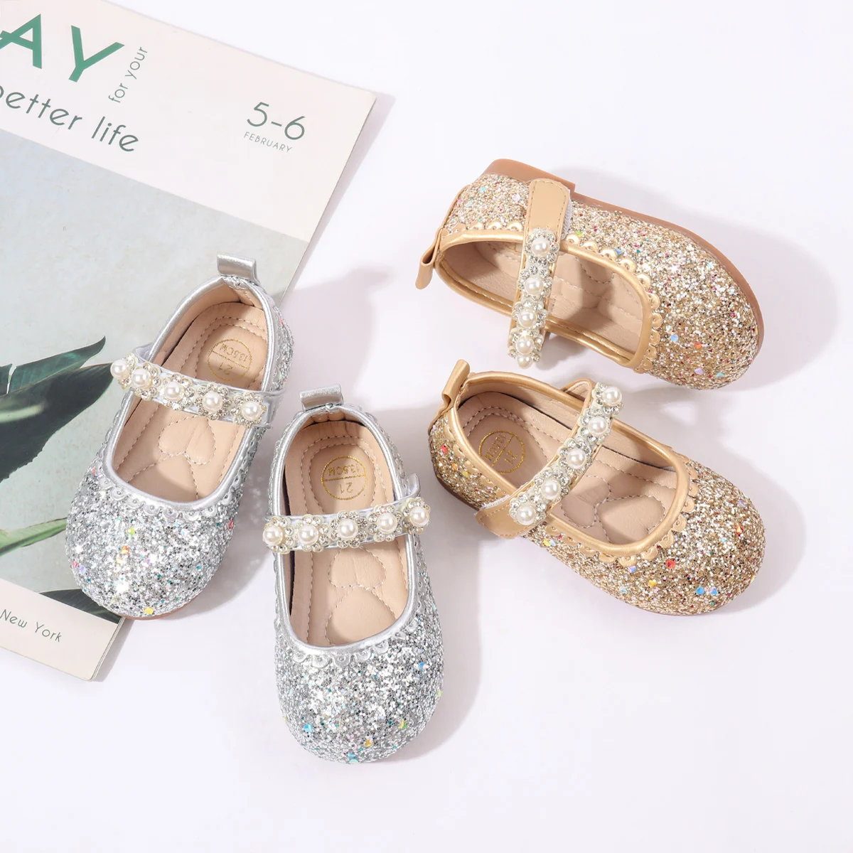 2025 Spring Autumn Baby Girls First Walking Indoor Outdoor Princess Shoes For 0-3Y Baby Girls Toddler Shoes With Sequin Design