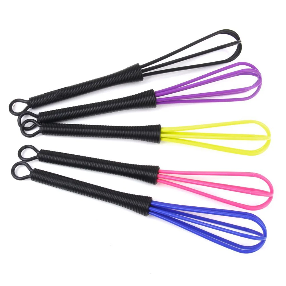 5 Pcs Mini Plastic Balloon Whisks 7.3 Inch Salon Dye Tools Flour Mixer Hairdresser Ballon Stirrer Hook End