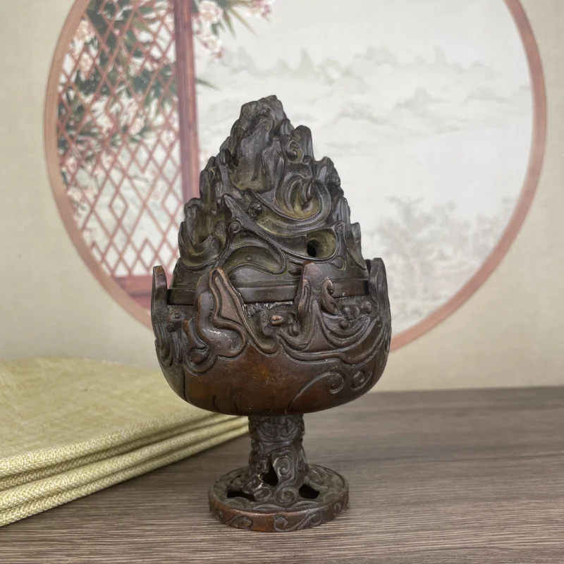 

Antique Style Ming Dynasty Xuande Boshan Incense Burner Ornament Retro New Chinese Style Home Office Desktop Aromatherapy Burner