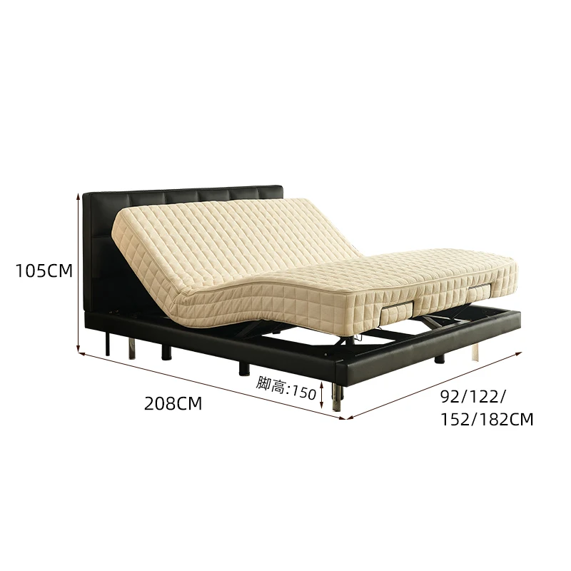 Split Adjustable King Size Bed With Mattress German Motor Control Adjustable Smart Hotel Bed