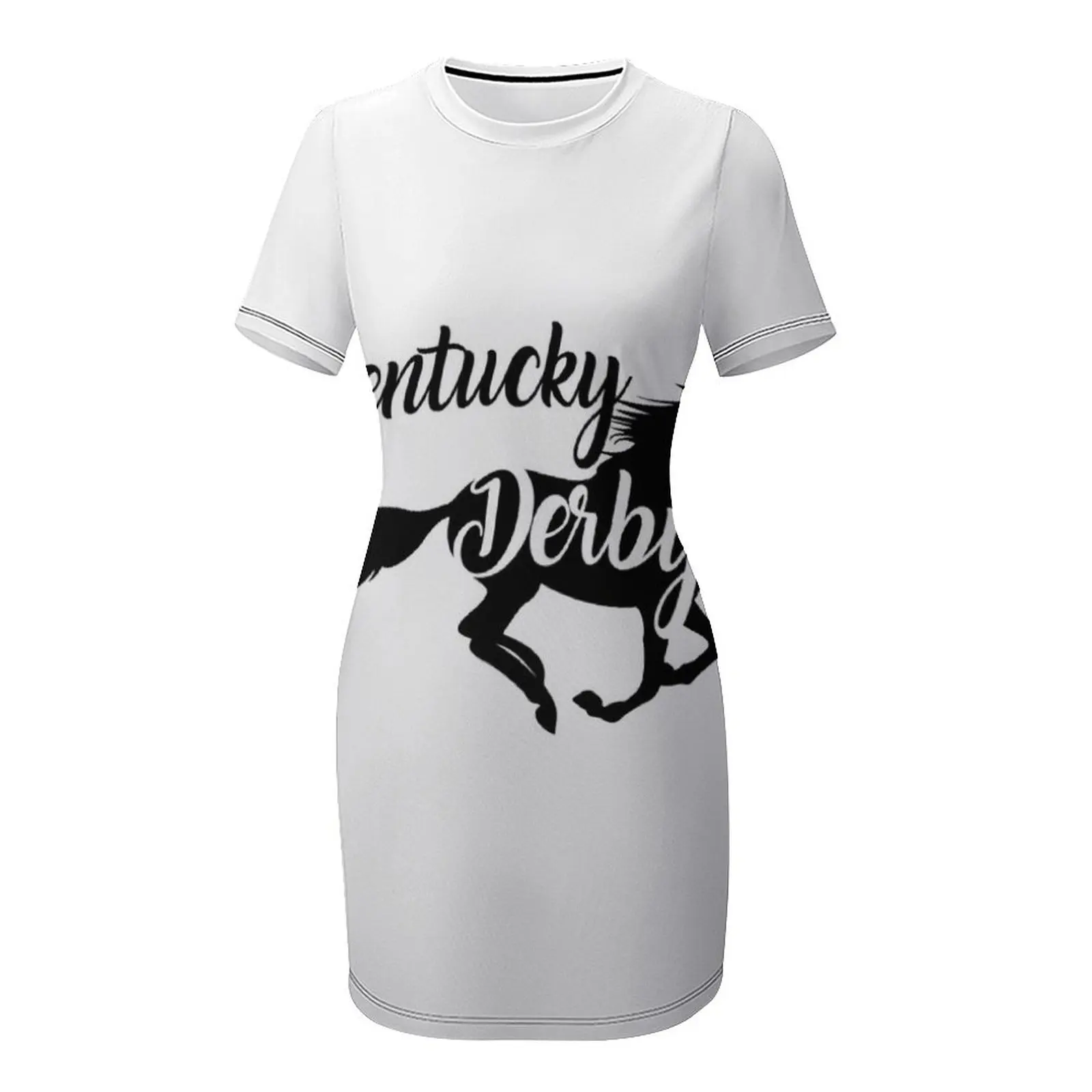 Kentucky Derby the best Running horse Short Sleeved Dress Female clothing Clothing female