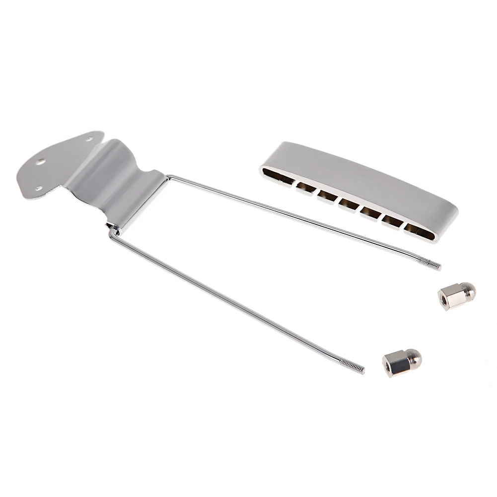 6-String Guitar Bridge Pull Strings Board with Screws Lower Colt String Saddle Stainless Steel String Puller for Acoustic Guitar