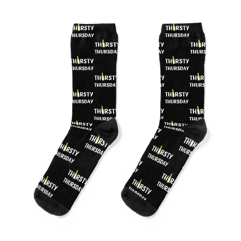 

Thirsty Thursday Funny Drinking Design Socks luxury FASHION winter thermal tennis Socks Female Men's