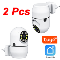 JIENUO 2pcs Tuya Smart Life IP Camera PTZ Wireless Human Auto Tracking Cctv Security Surveillance Color IR Night Vision Home Cam