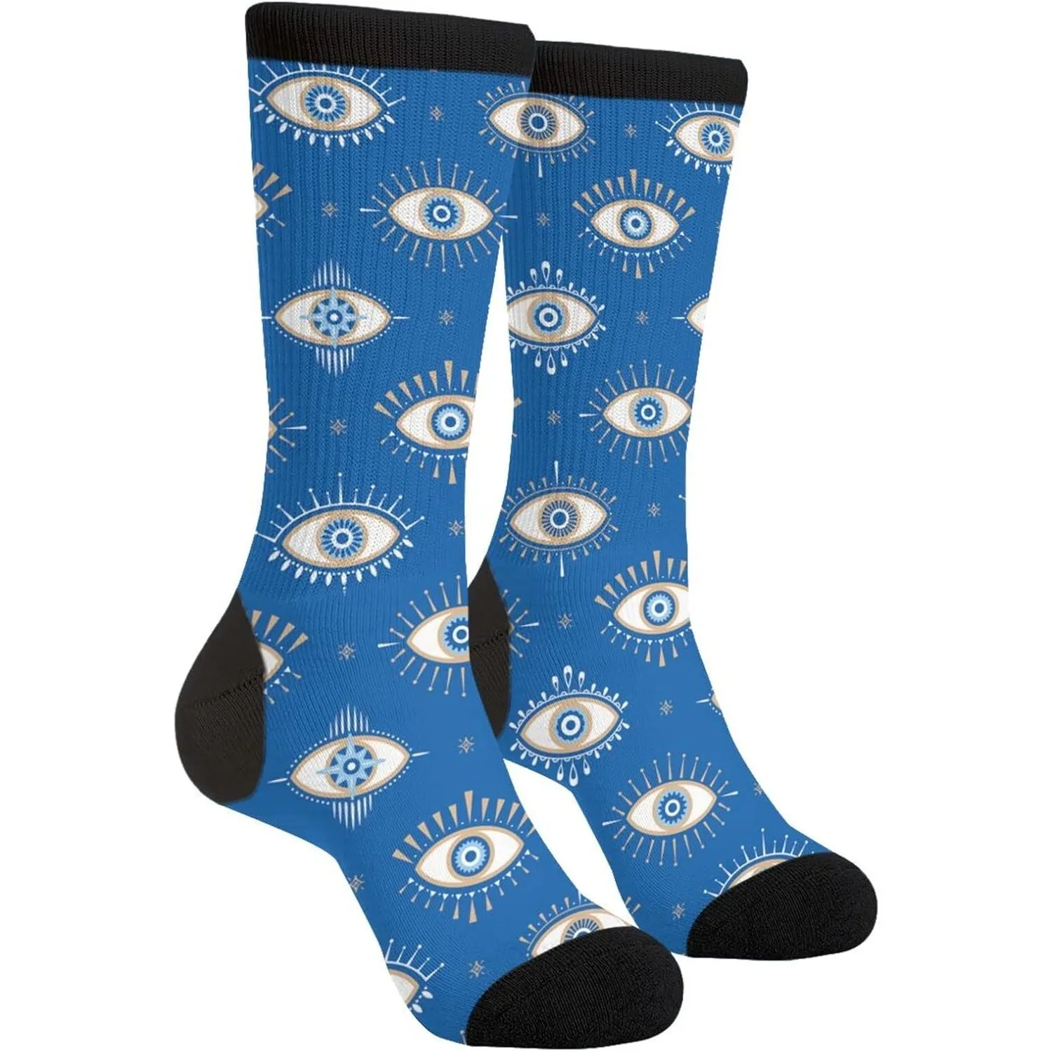 

Eye Blue Socks Funny Crew Dress Socks For Men Women