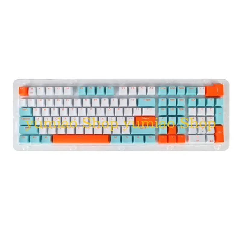 

587B 113 Keys OEM Keycaps PBT Double Shot Tri-Color Keycap Set For Cherry MX Switches and Clone Mechanical Keyboard Keycaps