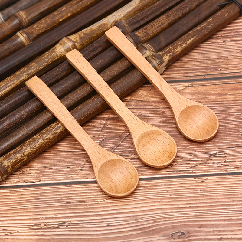 Paintless Wooden Spoon Kitchen Jam Spoon Spice Condiment Spoon Coffee Sugar Teaspoons Scoops Home Tableware