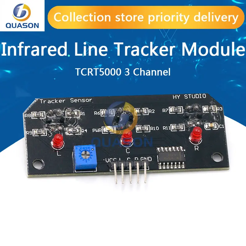 DC 5V 3 Channel Infrared Line Tracker Sensor Module Trio Detector Output TCRT5000 Sensor 10mm Distance For Robot Kit AVR/ARM/PIC