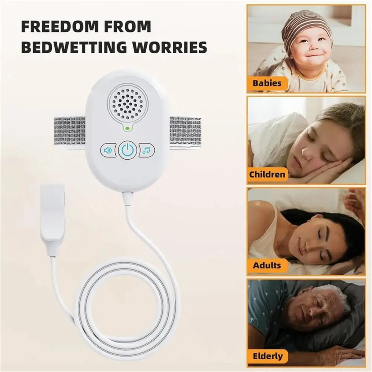 Bedwetting Sensor Potty Training for Children with Loud Sound & Vibration Children Pee Alarm Bedwetting Monitor Sensor