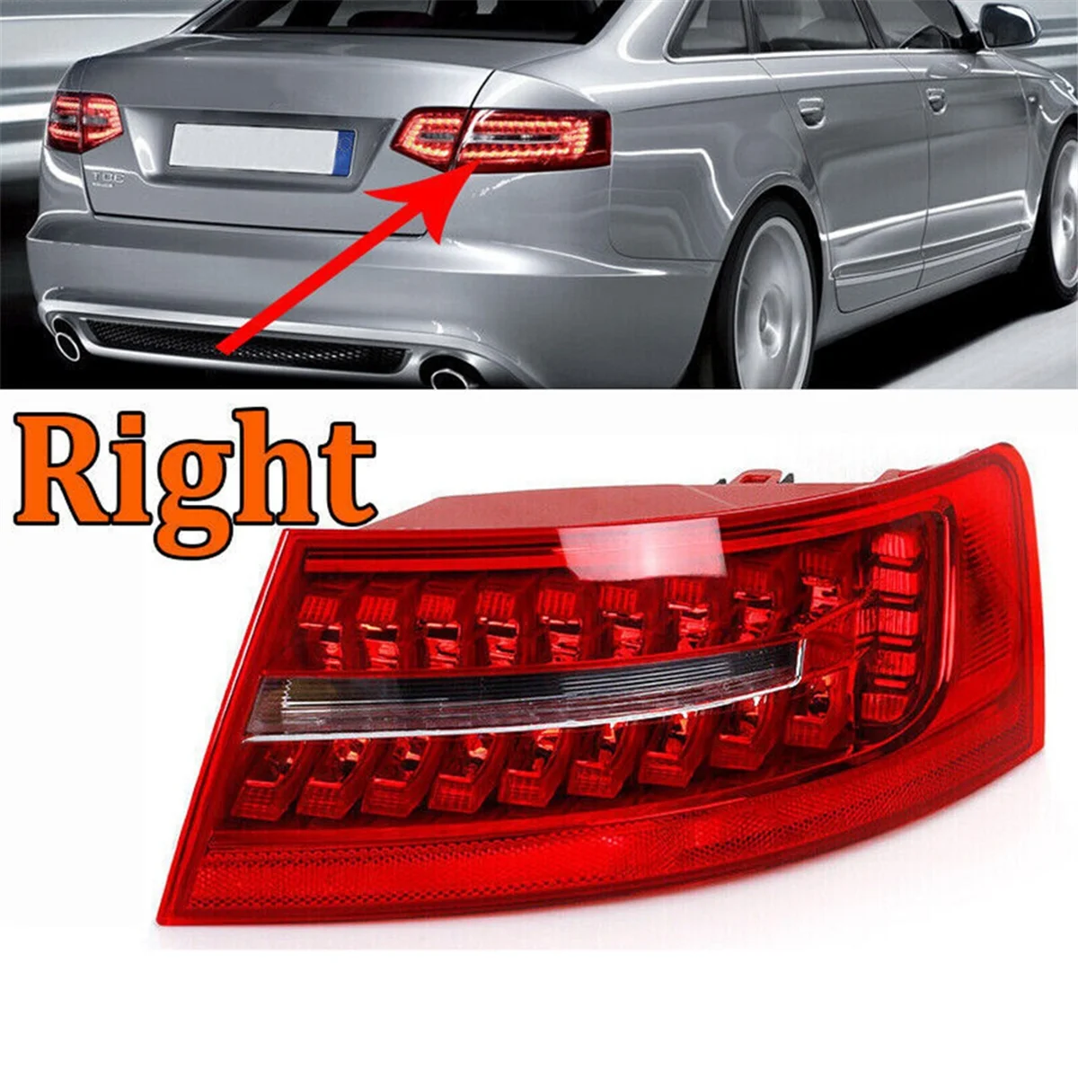 Left Outer LED Tail Light for Audi A6 C6 Sedan 2009 2010-2011 Rear Brake Stop Lamp 4FD945095B