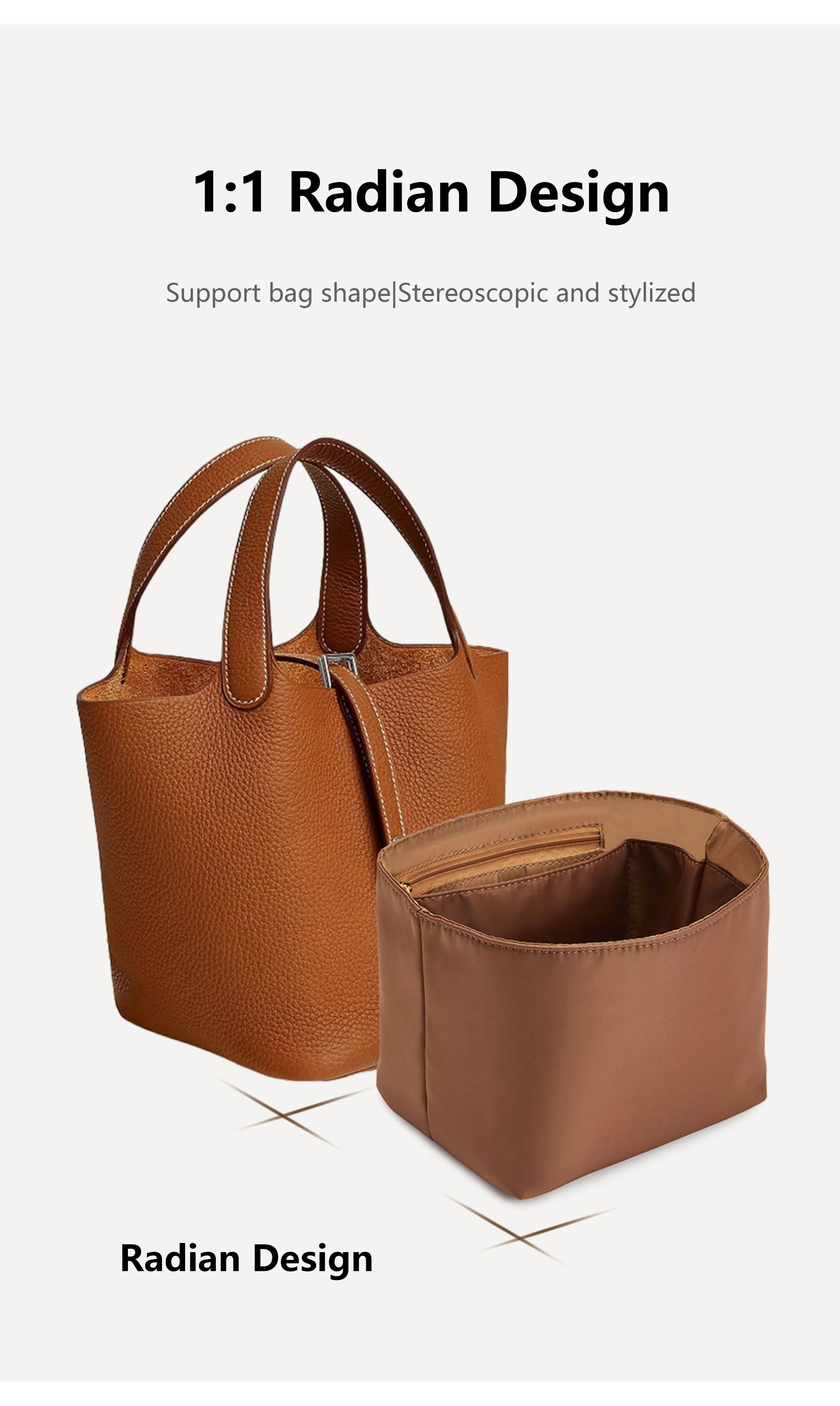 Bag Organizer Insert for Storage for Picotin 18 22 Storage Support Shape Nylon Inner Lining Orderly Neat Bag Modify Accessories