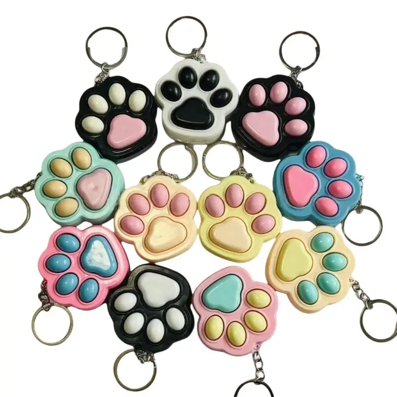 Kreativer Fingertip-Katzenpfoten-Knopfanhänger, Cartoon-Schlüsselring, Katzenpfoten-Schlüsselanhänger, Kawaii-Katzenpfoten-Tastatur-Taschenanhänger, Dekoration – Detail 2