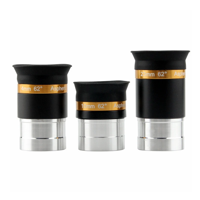 3PCS/SET Agnicy 1.25 Inches 62 Degrees 4mm 10mm 23mm in Sale Astronomical Telescope Aspheric Wide-angle Eyepiece Combination Set