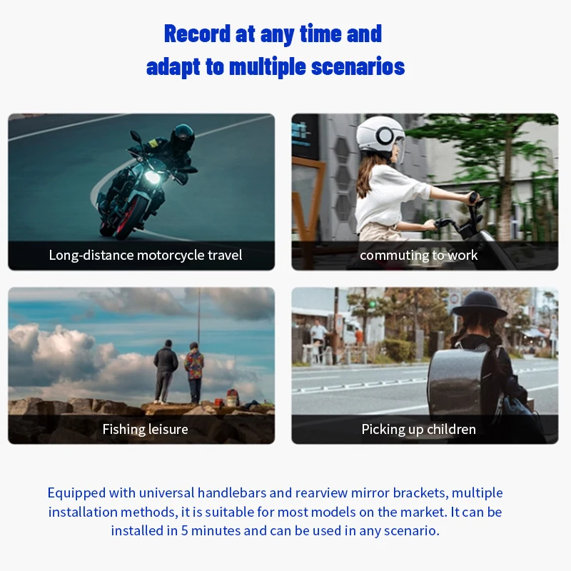 Motorcycle Dash Cam 1080P Full HD WIFI APP DVR Waterproof Shockproof Loop Recording Riding Safety Camera Video Recorder