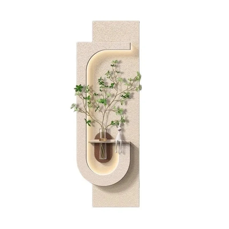 decorative painting cream wind home opposite three-dimensional sandstone hanging painting living room corridor wall lamp