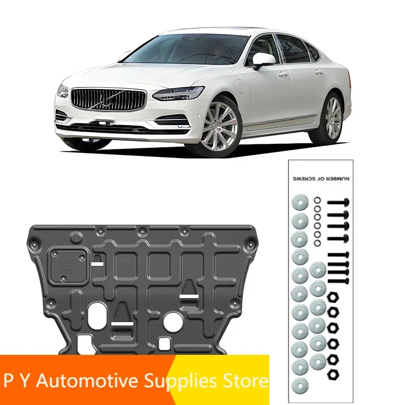 

Black Under Engine Guard Plate Splash Shield Mud Fender Cover For Volvo S90 2018-2024 2019 2020 2021 Mudguard Protector