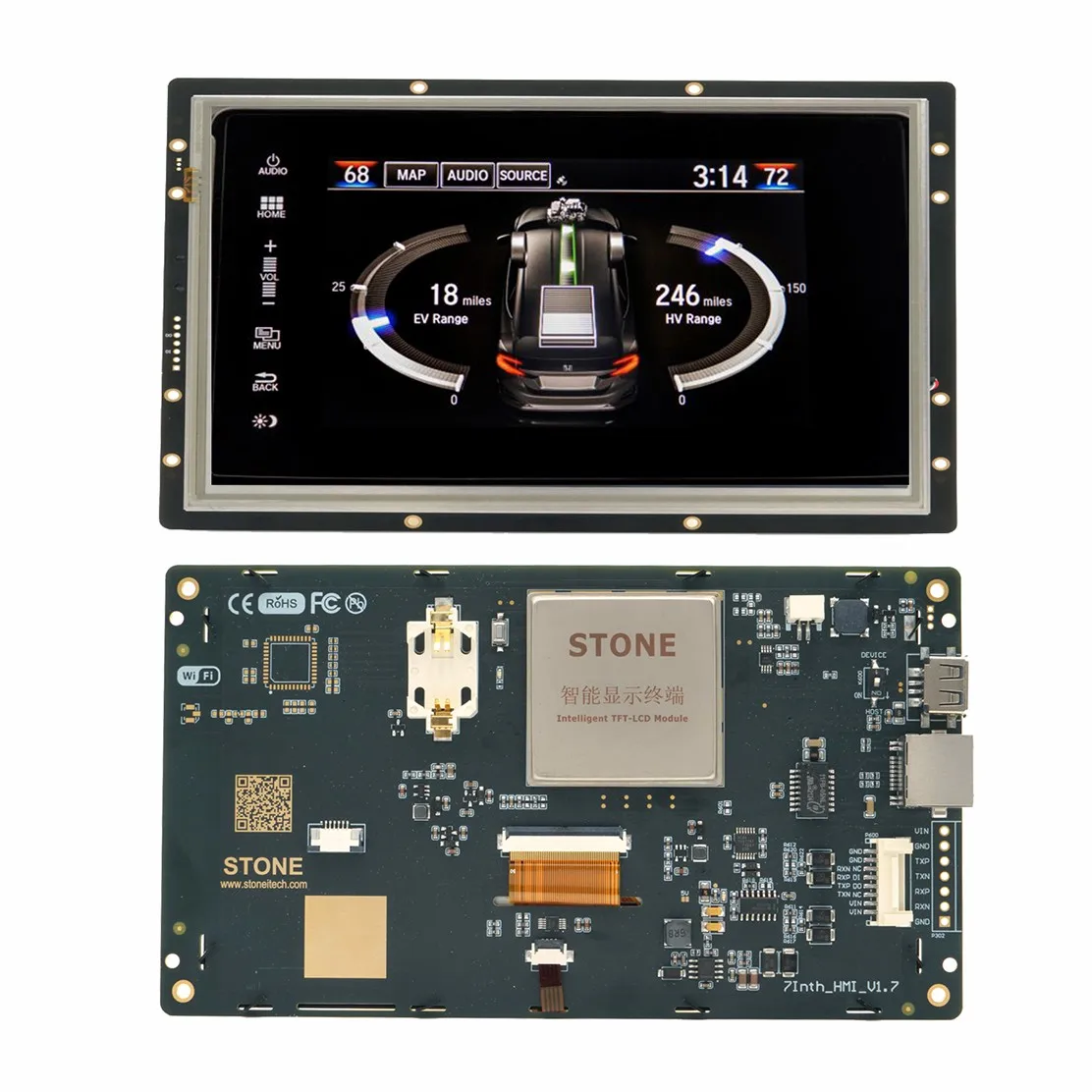 

SCBRHMI 7.0 Industry Type HMI Smart UART Serial Touch TFT LCD Module Display Panel for Arduino ESP32 ESP8266