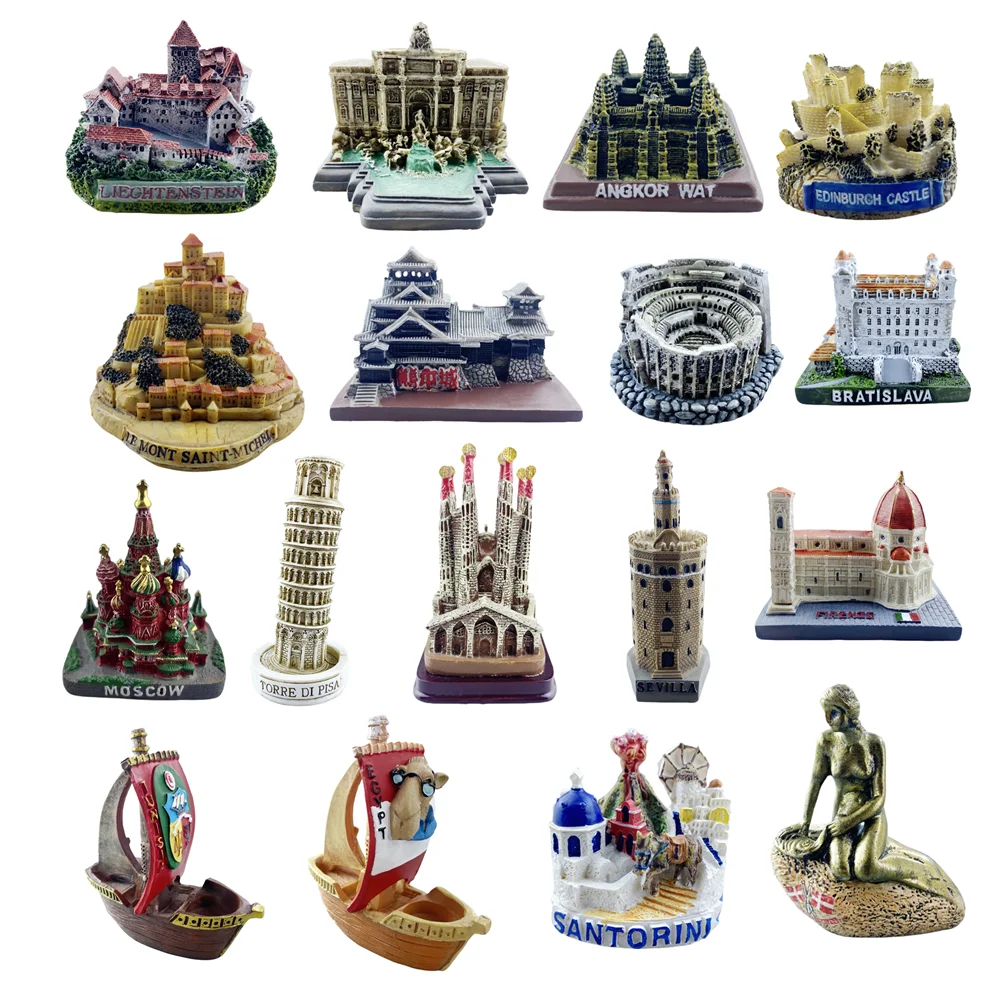 Resin Italy Czech Japan USA France Slovakia Greece Building Ornaments Decoration Figure Mental Psychological Sand Table Game