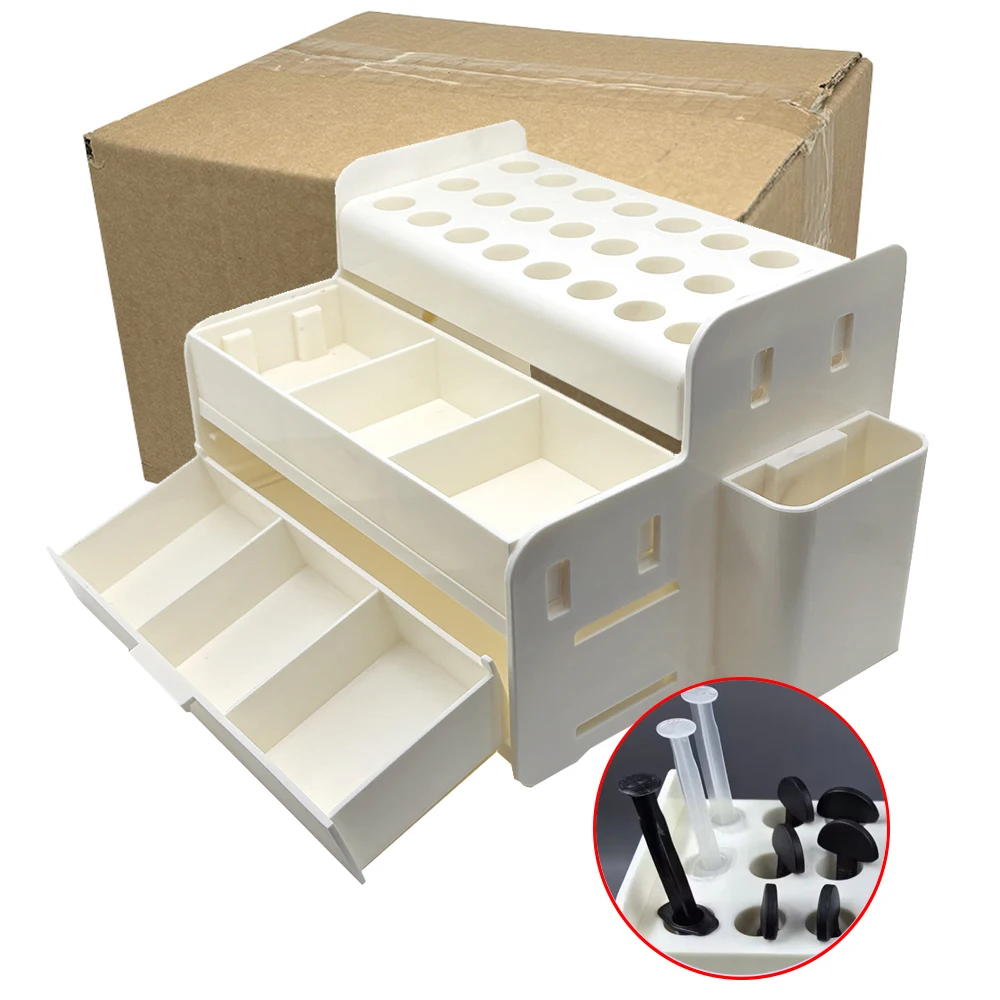 Dental Resin Composite Storage Holder Organizer Oral Material Storage Applicator Dispenser Box Rubber Band Case