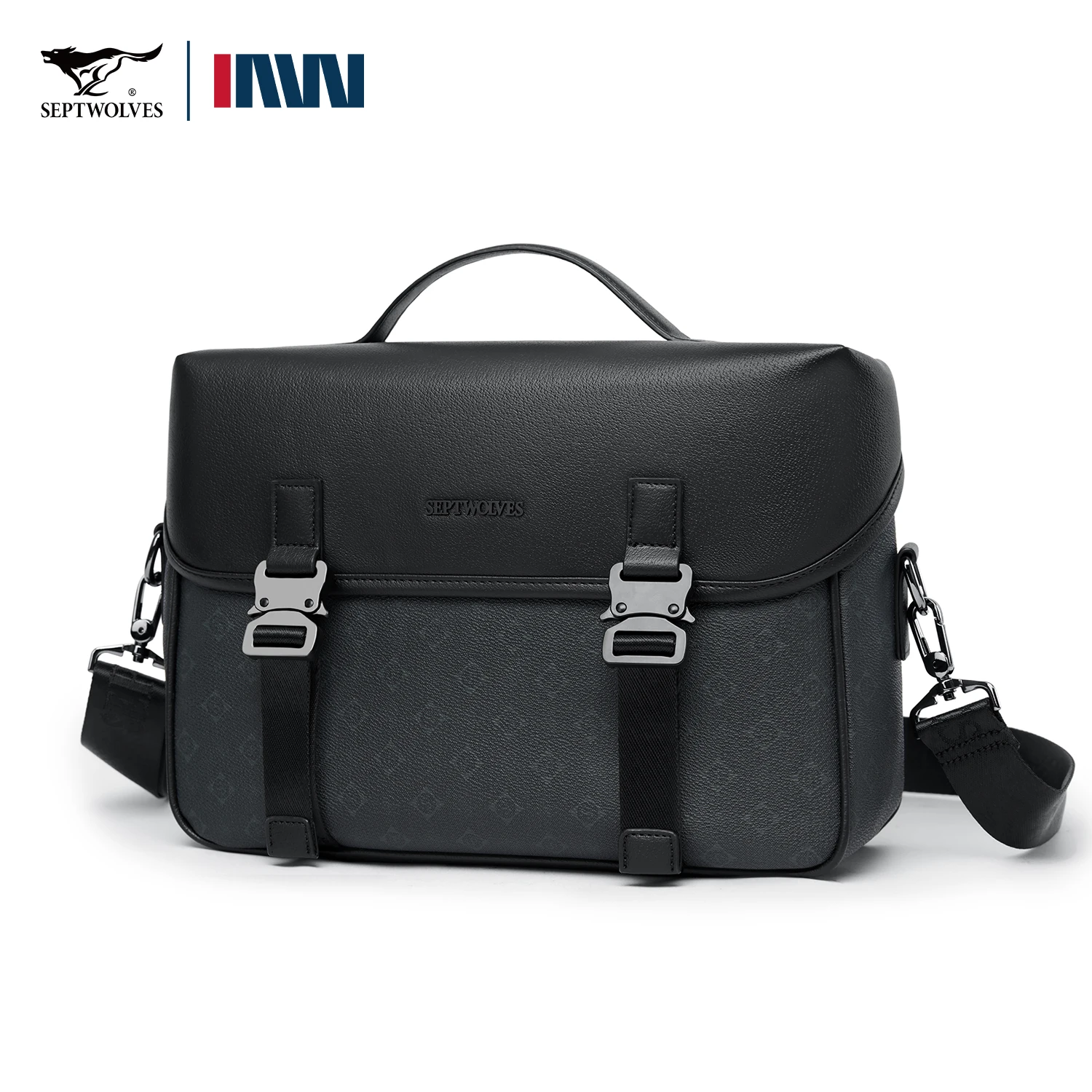 

Septwolves 9.7-Inch Ipad Mini Leather Messenger Bag Teenager Men Classical Business Travel Cross Bag With Hidden Zipper Pocket