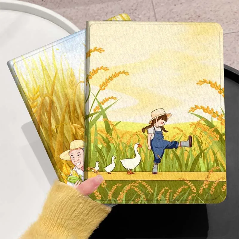 

Sunset Rice Girl Pattern Gift For Huawei MediaPad T5 T10s M6 M5Lite SE Honor Tab 5 6 7 V7 V8 X8a X9a Pro Soft Tablet Case
