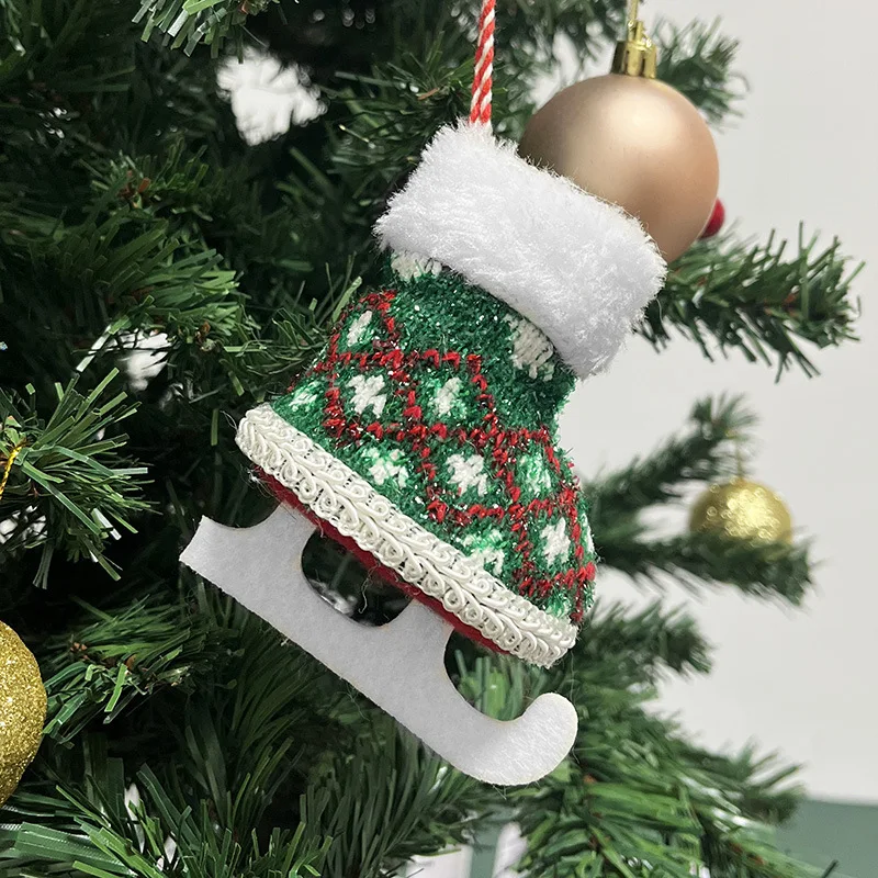 2023 buon natale Mini pattini da ghiaccio scarpe decorazioni per la casa pendenti appesi ornamenti per alberi di natale Noel capodanno 2024 regalo