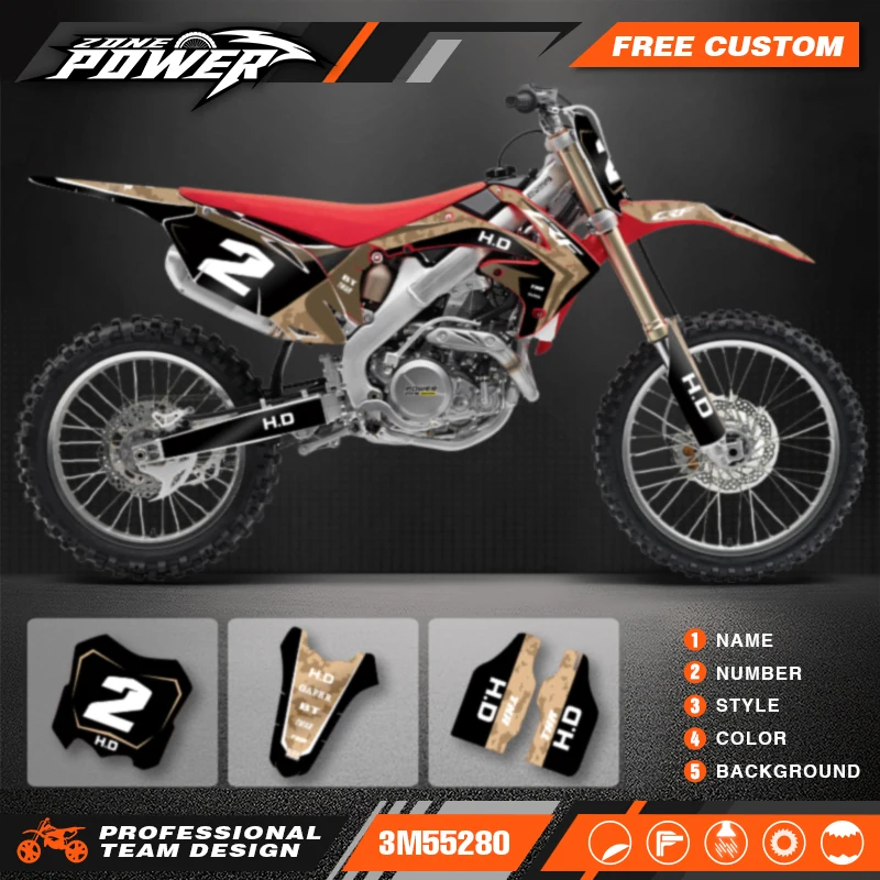 Powerzone Motorcycle Graphic Decal Stickers Kits For Honda CRF450 CRF450R 2009-2011 2012 CRF250 CRF250R 2010 2011 2012 2013 113