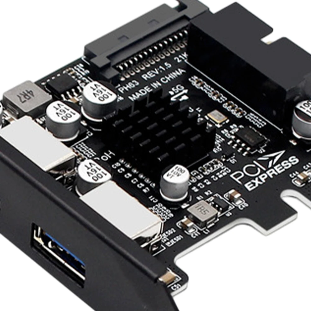 2 Port USB 3,0 PCI-E Erweiterungs karte Adapter USB 3,0 Hub Adapter Externer Controller PCI-E Extender PCI Express Karte für Desktop