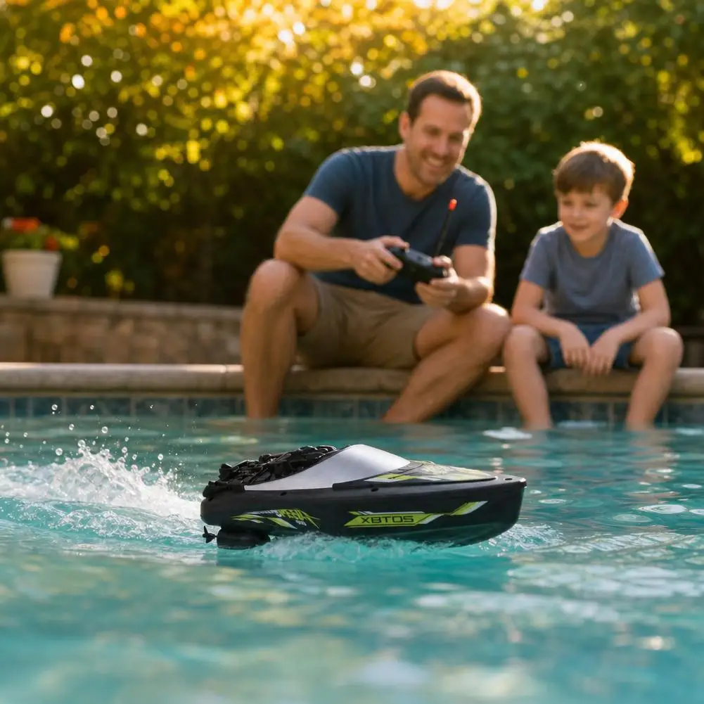 Children's Remote-Controlled Speedboat Toy High-Speed Electric Simulation Ship Model Four Channel Summer Water Play