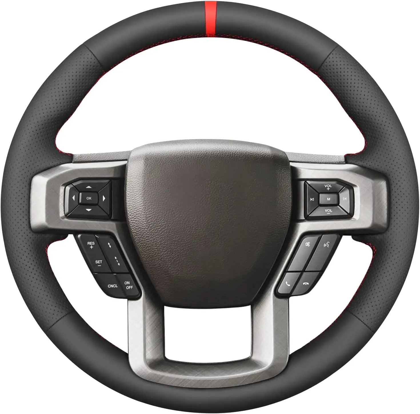 

Steering Wheel Cover for Ford F150 F250 F350 F450 Expedition 2018, Made from Black Artificial Leather