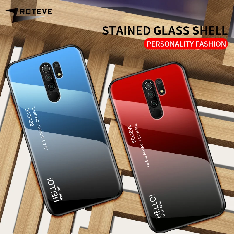 For Redmi9 Case ZROTEVE Gradient Tempered Glass Cover For Xiaomi Redmi 9 9A 9C 9T 10 C 10A 10C Xiomi Redmi9A Redmi9C Phone Cases