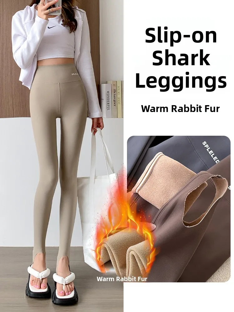 

Women's Winter Yoga Pants High Waist Fce Lined arkskin Trousers Anti Wrinkle Warm Leggings Casual Long Pants