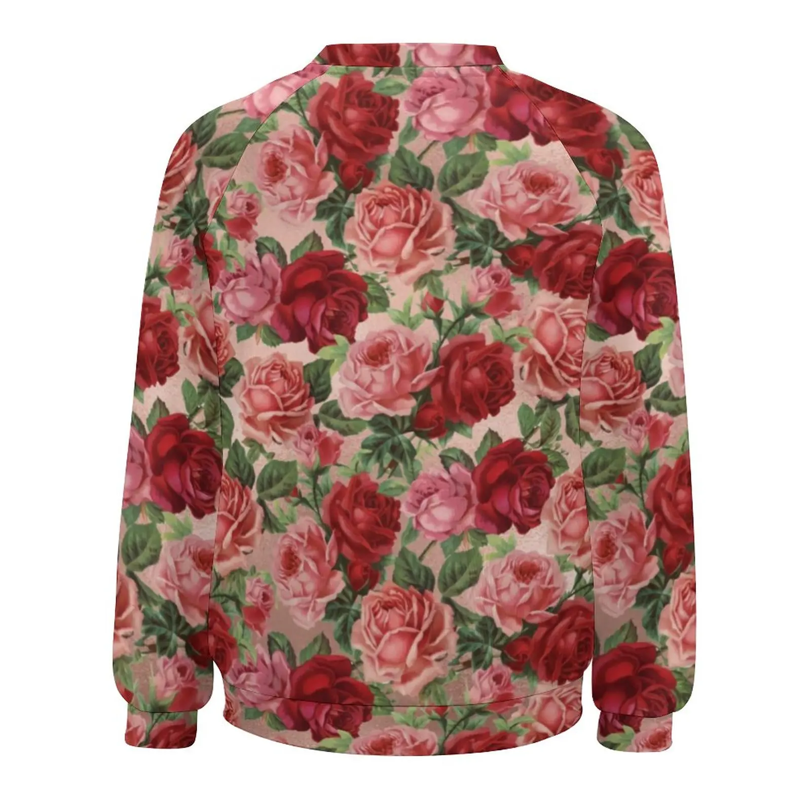 Felpe con stampa floreale Vintage donna manica lunga elegante rose rosse elegante felpa con cappuccio Casual Street Style felpe personalizzate Oversize