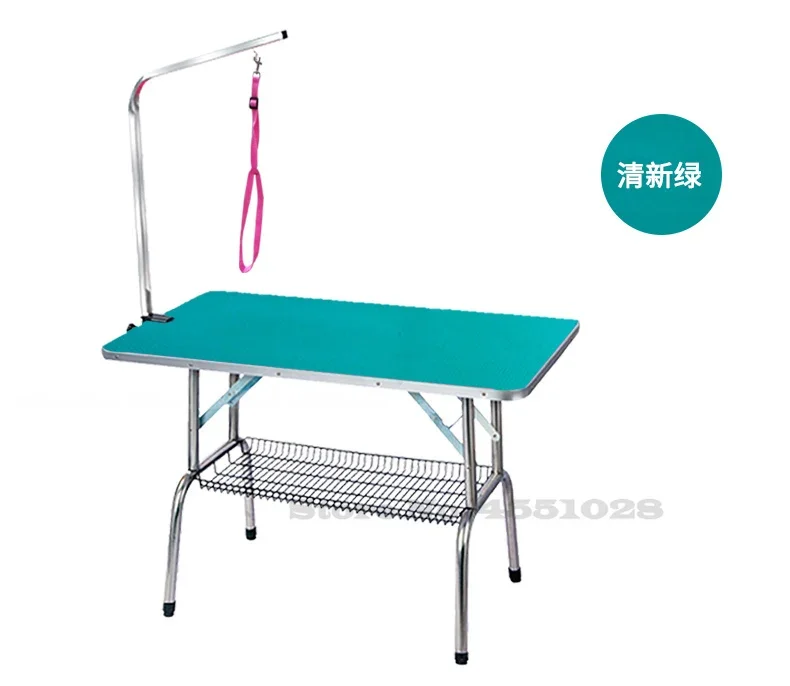 25% A Cheap Foldable Stainless Steel Pet Grooming Table for Small Pet Portable Operating Table Rubber Surface Bath Desk BluePink