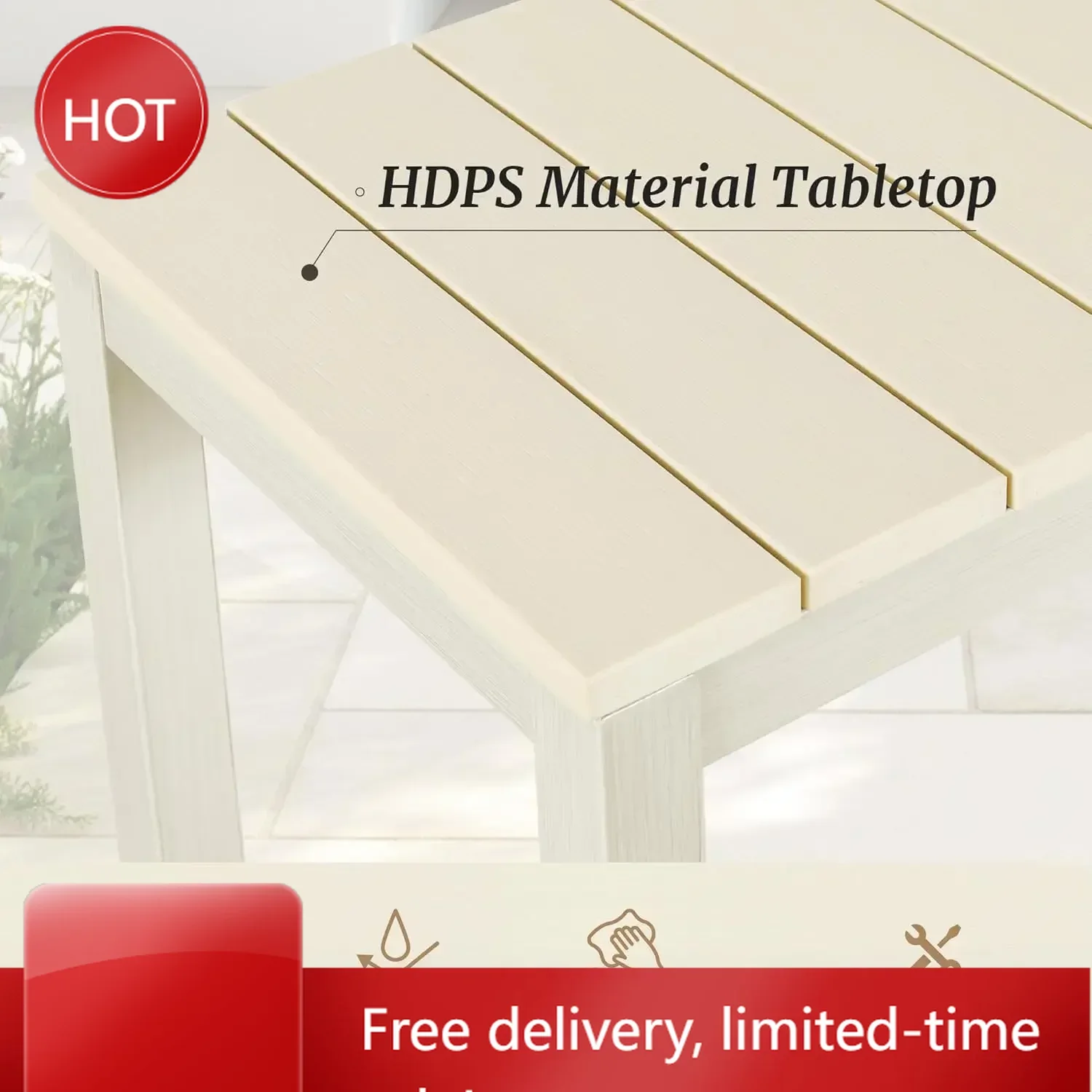 

Ограниченное по времени предложение XMSJ. Комплект уличной барной мебели: 3-местный набор для патио с высоким столом 45 дюймов с реечной столешницей и 2 стульями без подлокотников.