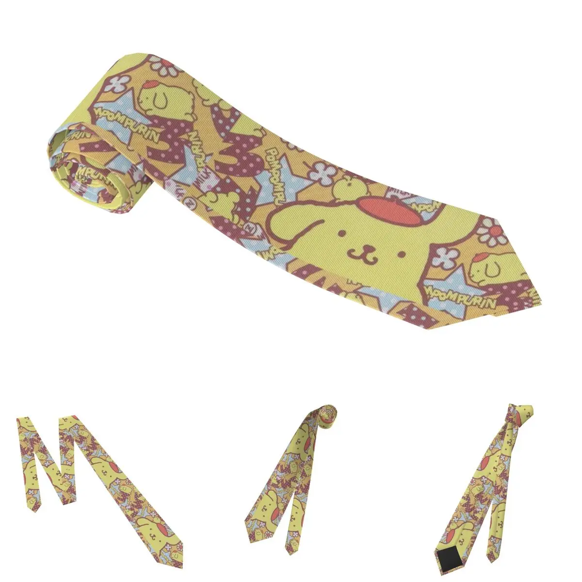 Kawaii Pom Pom Purin Stropdassen Unisex 8cm Cartoon Stropdas voor Mannen Zijde Brede Accessoires Das Bruiloft Accessoires Zakelijk