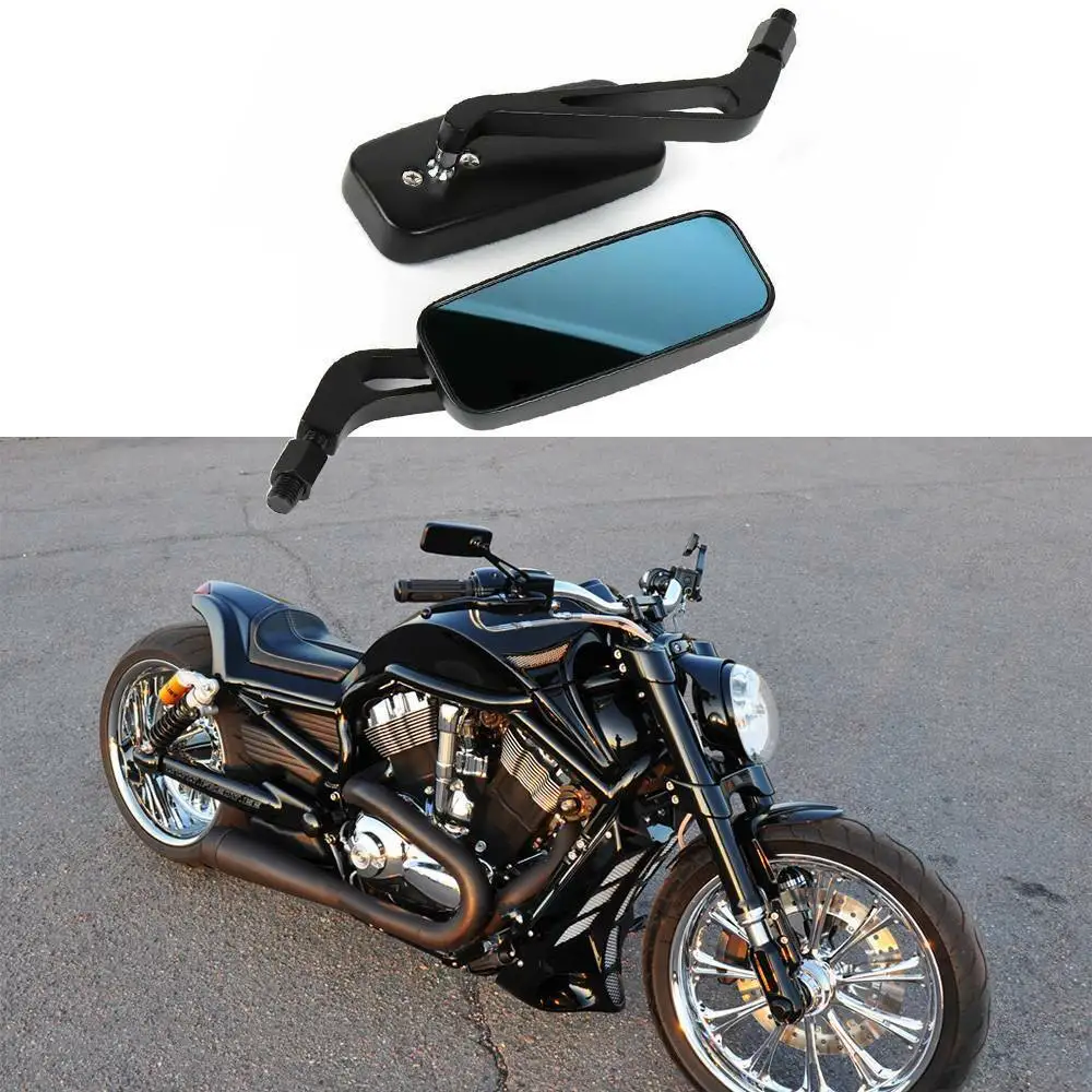 1 Pair Rectangular Motorcycle Mirror for Harley Cruiser Bobber Chopper Softail Sportster ATV Motor Mirror Accessories