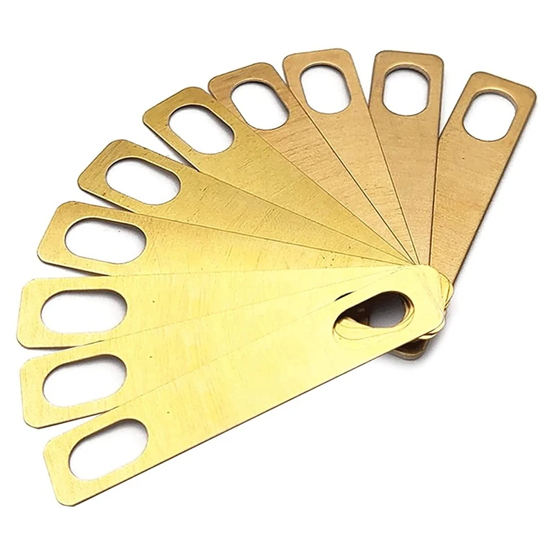 10PCS Guitar Neck Shims 0.2Mm,0.5Mm And 1Mm Thickness Brass Shims For Guitar And Bass Bolt-On Neck Repair