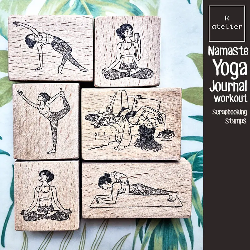 Scrapbooking Stamp for Yoga Lovers - Girl Love Yoga Daily Life Journaling Wooden Stamp