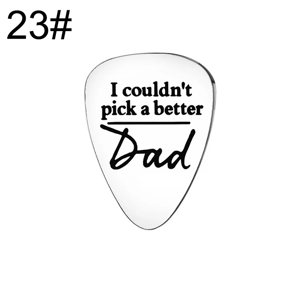 3* Stainless Steel Guitar Picks Bass Pick Family Birthday Christmas Gift Engraved Music Accessory I Couldn\'t Pick A Better DAD