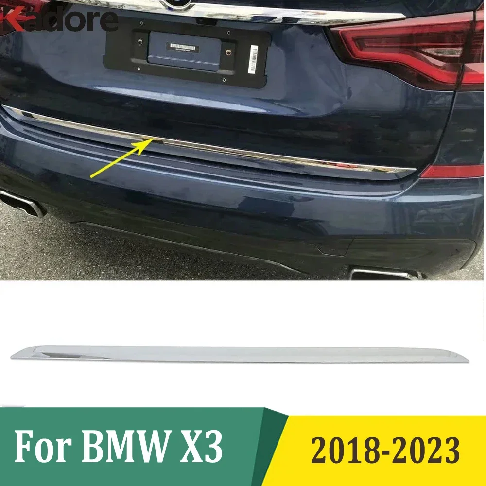 

For BMW X3 2018 2019 2020 2021 2022 2023 Chrome Rear Trunk Lid Cover Trim Tailgate Strip Door Boot Garnish Car Accessories