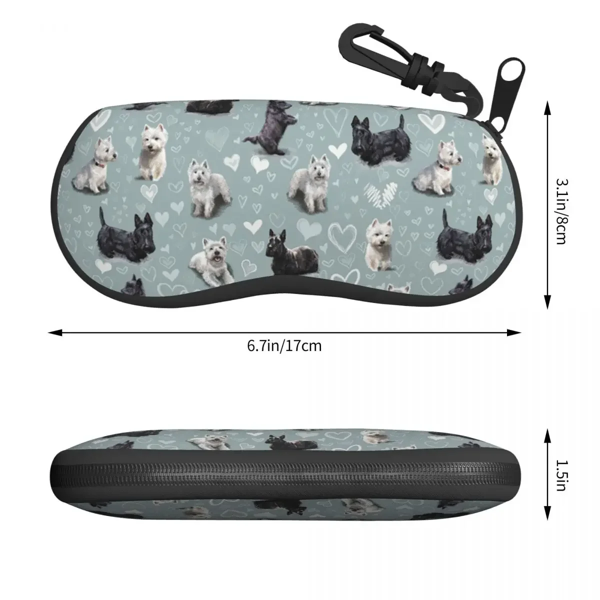 Custom Westies And Scottie Dogs Glasses Case Fashion Scottish Terrier Shell Eyeglasses Case Sunglasses Box