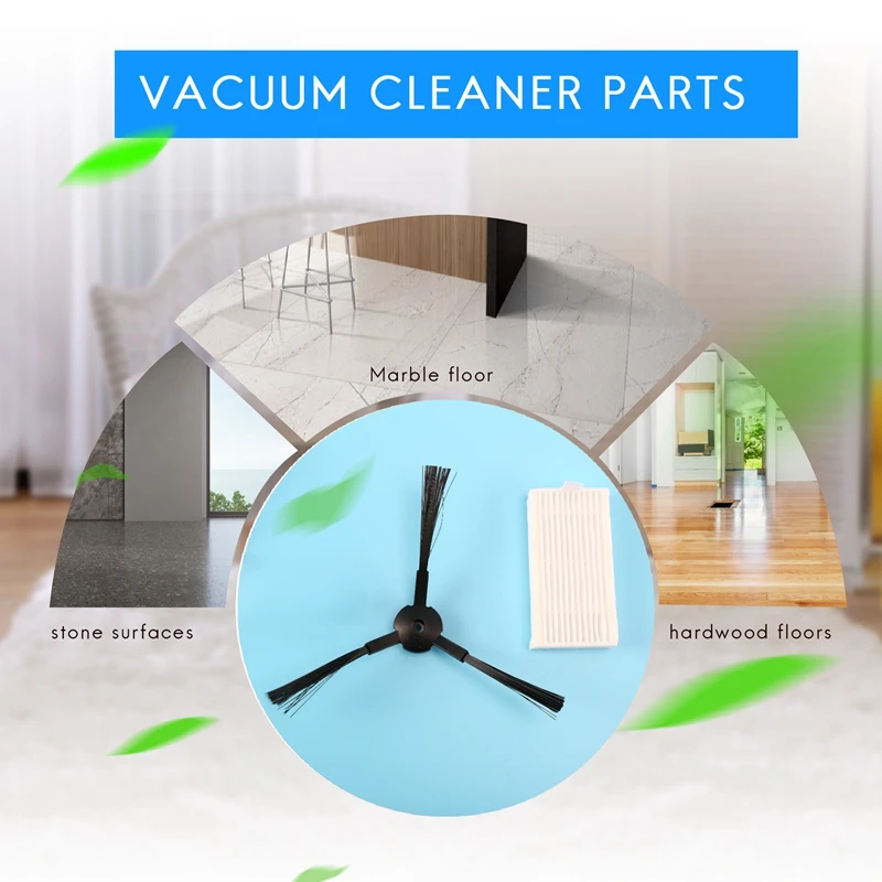 مجموعة من 10 فرشاة جانبية و 4 أجزاء فلتر hepa ، إكسسوارات لـ ariete briciola