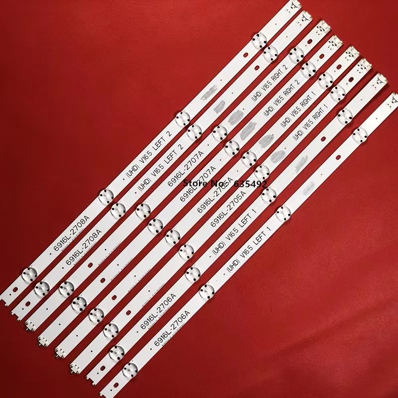 New 5set LED Stip 6916L-2705A 6916L-2706A 6916L-2707A 6916L-2708A  For 49LH570V 49LH590V 49UH603V  49UH610V 49UH620V LC490DGE