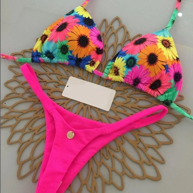 

Women Swimming Costume Set Two Pcs Split Swimsuits Push Up Swimwear Female High Cut Bathing Suit for Vacations