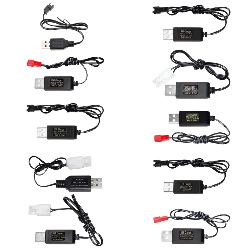 L4MD SM2P/JST/KETPlug for RemoteControl Car 3.6V 4.8V 6V 7.2V Lipo Battery, USB Charging Cable