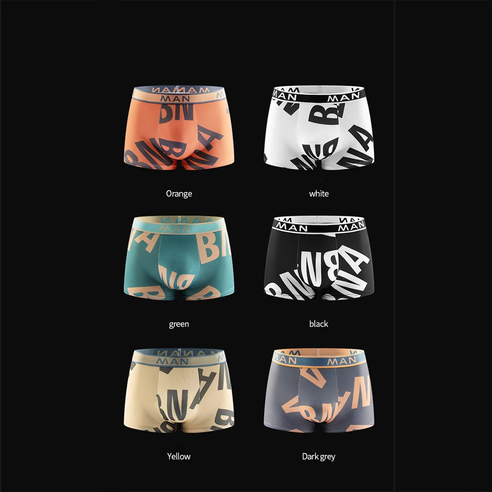 6 Pcs Men\'s PantiesThin Underwear  Quick Drying Breathable Shorts Ice Silk Boxer Underpants Fashion New Men\'s Boxer