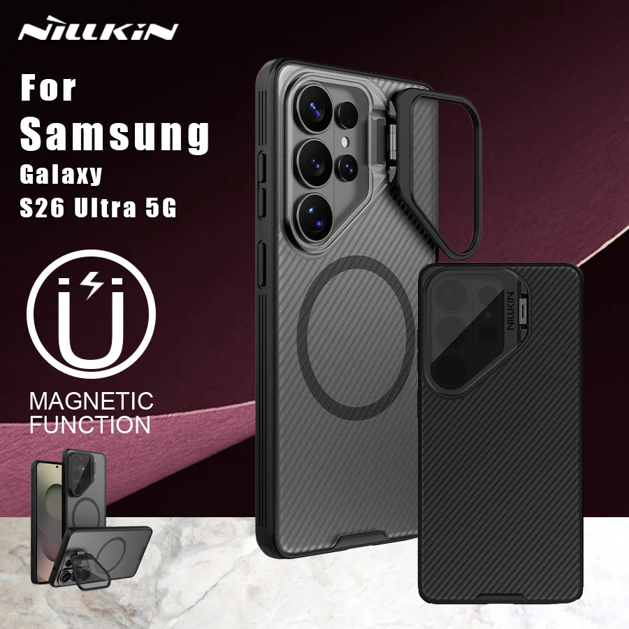 

Nillkin For Samsung Galaxy S26 Ultra 5G Magnetic Case Camshield Prop Camera Protector with Stand Shockproof Back Cover