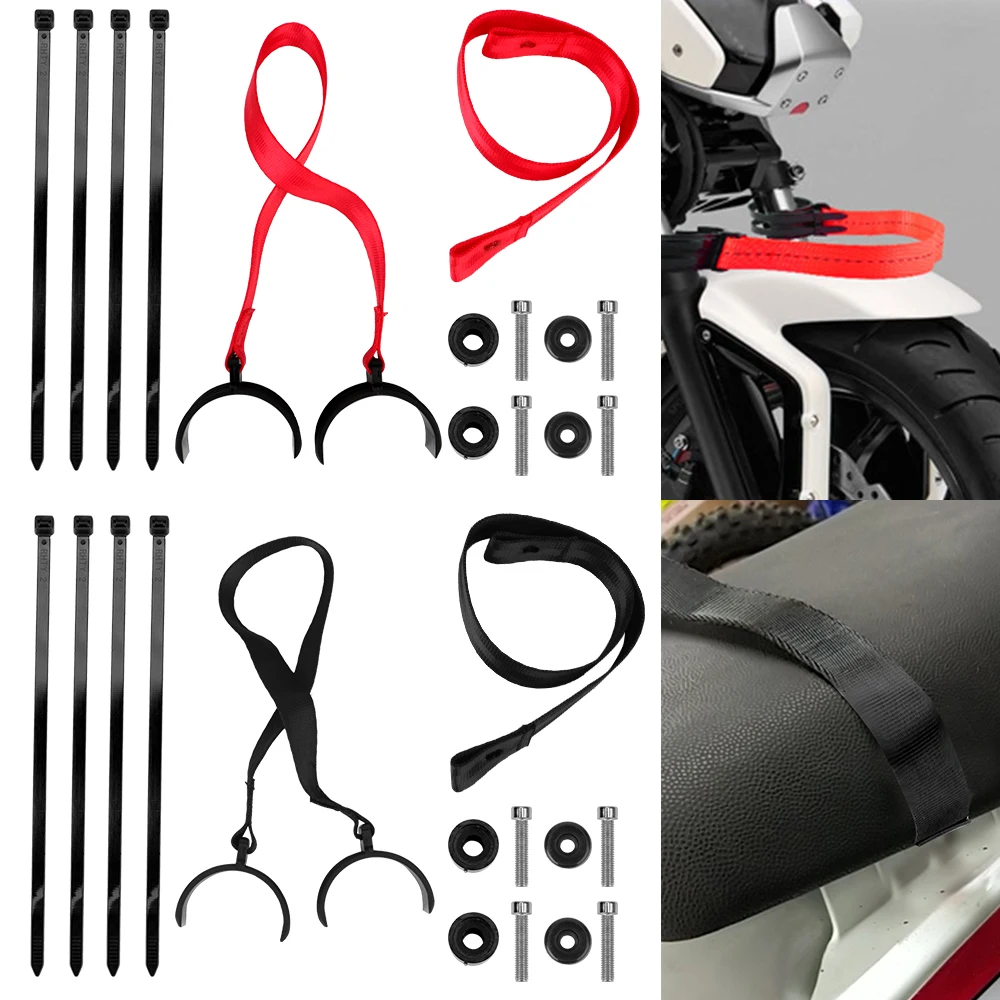 Motorcycle Front Rear Holding Strap Adjustable Pull Sling Belt Seat Rescue Tear-Resistant Universal Leashes